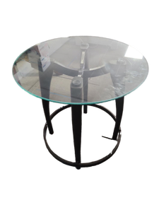 lot 225 image: Modern Round Glass Side Table
