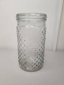 lot 238 image: Hobnail Pattern Glass Mason Jar