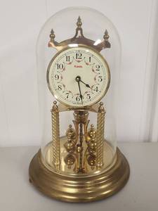 lot 245 image: Kundo German Anniversary Clock with Glass Dome