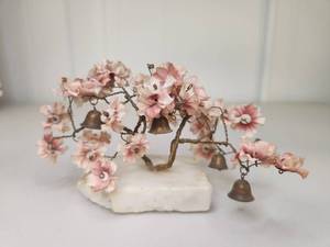 lot 265 image: Pink Cherry Blossom Tree with Brass Bells