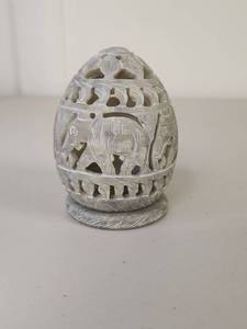 lot 268 image: Hand Carved Soapstone Egg Holder