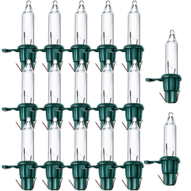 lot 43515 image: 200 Count Replacement Christmas Tree Light Bulbs 2.5v 0.425 Watt Mini Replacement Light Bulb Incandescent Wire String Lights  Prelit Xmas Tree Decoration(Green Base with Warm White Bulb) - Retail $14