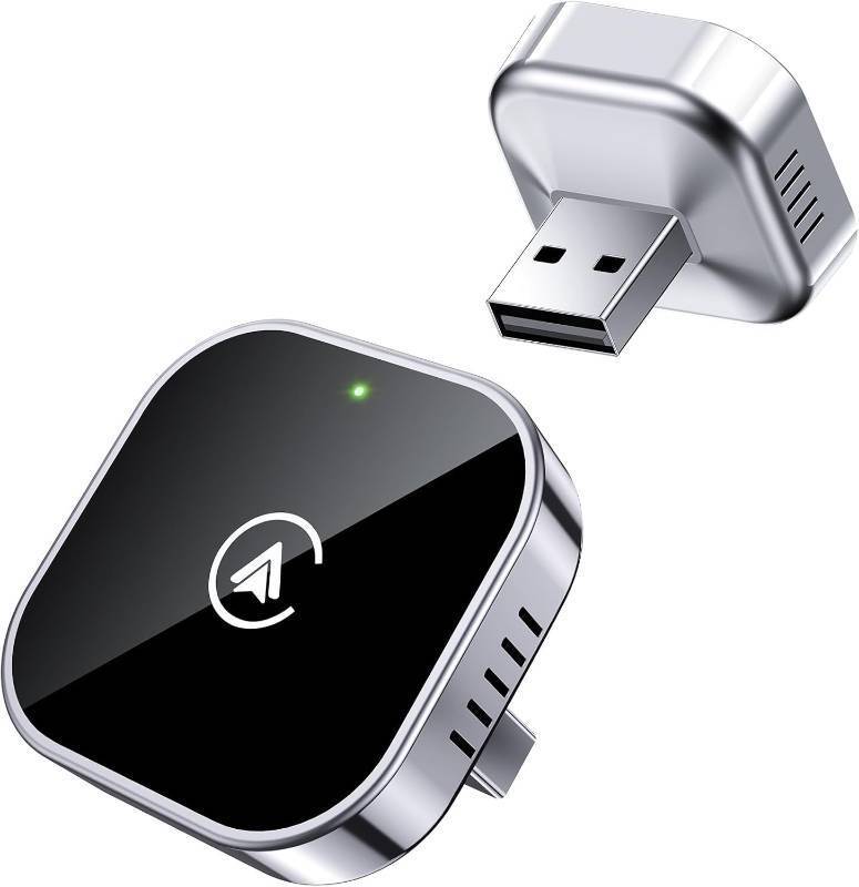 lot 61866 image: 2 in 1 Wireless CarPlay and Android Auto Adapter, Easy Setup Plug and Play, Fast Seamless Use Supports 1000 Cars with Built-in Wired Car PlayAndroid Auto Car Adapter Valentines Day Gift - Retail $40