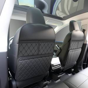 lot 25678 image: 2 Pack Kick Mats Back Seat Protector Seat Back Protector for Kids Feet Car Seat with Car Back Seat Organizer, Seat Back Protector Cover for Back of Front Seats. - Retail $42