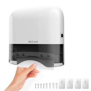 lot 25688 image: Paper Towel Dispenser, Large Capacity Wall Mount Tissue Dispensers with Smart Lock, Used for Kitchen and Bathroom 300 Multifold Toilet Paper Holders White - Retail $31