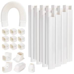 lot 25695 image: 3 W 16.1 Ft Line Set Cover Kit for Mini Split Air Conditioner Decorative PVC Line Cover Kit for Central Air Conditioner Mini Split AC Cover for Outside Heat Pumps Tubing Cover - Retail $46