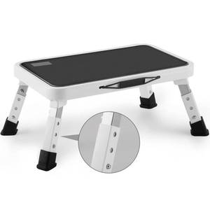 lot 25697 image: Folding Step Stool, Height-Adjustable Step Stool with Non-Slip Platform, Step Ladder for Adults or Kids in Kitchen, Home, 330 Lbs Capacity - Retail $26