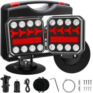 Wireless Trailer Lights, Rechargeable Magnetic LED Trailer Lights with Reverse Light, Portable Wireless Tow Tail Light Kit for Trucks, Boats, RVs, Campers - Retail: $66