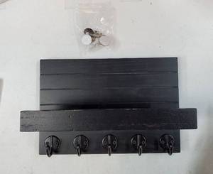 lot 25726 image: Key Holder Wall Mount, Key Holder Wall Mount Adhesive with Mail Organizer Tray with 5 Key Hooks  - Retail $15