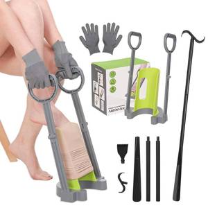 lot 25735 image: Compression Sock Aid Device - Sock Aids for Compression Stocking - Helper Device for Putting on Hosiery -with Replaceable Dressing Stick - Retail $40