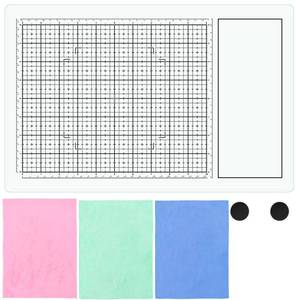 lot 25746 image: Glass Craft Mat for Crafting Measuring Painting Work Magnetic Cutting Media Mat for Crafts Tempered Glass Crafting Surface for Cutting Stamping Mixed Media Heat Embossing and Hot Glue Projects, White - Retail $30