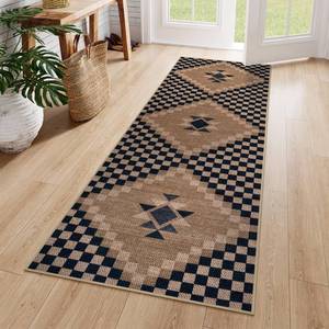 lot 25751 image: Easy Jute Runner Rug for Entryway, 2x6 Runner Rug Kitchen Rugs Non Slip, Washable Black Checkered Indoor Runner Rugs for Laundry Room Bedroom, Carpet Runners for Hallway 6ft - Retail $43
