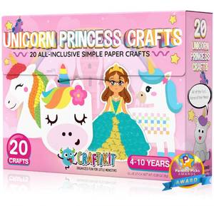 lot 25756 image: 20 Award-Winning Princess & Unicorn Crafts for Kids Ages 3-10 Years, All-Inclusive Toddler Arts and Craft Kits for Kids, Fun Toddler Craft Box for Girls in Preschool.  - Retail $29