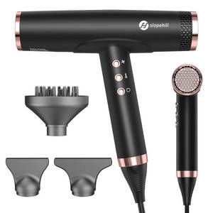 lot 25761 image: Professional Ionic Hair Dryer with Diffuser - Lightweight, Compact, Powerful & Fast Salon Blow Dryer with High Speed Brushless Motor for Travel, Women & Men (Ceramic, Black) - Retail $130
