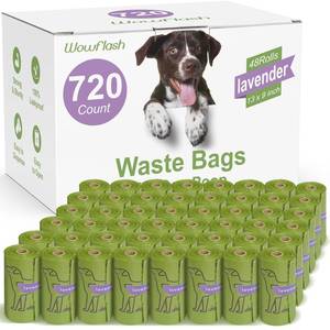 lot 25764 image: 720 Count Lavender Scented 13�� x 9��Dog Poop Bags Rolls, Leakproof Strong & Sturdy Waste Bags for Doggie Cat Pet - Retail $16
