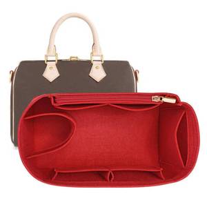 lot 25767 image: Purse Organizer Inserts for Speedy 30 Felt Purse Inserts HandBag and Tote Bag Neverful Organizer Insert (Red,Large) - Retail $20