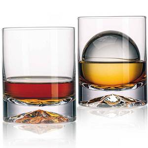 lot 25785 image: Hand Blown Crystal Double Old Fashioned Cocktail, Solid Whiskey Glasses, Rocks Glasses, Lowball Glasses - 12 Ounce - set of 2 - Perfect Size for Oversized Ice Cubes - Retail $27
