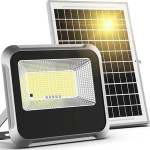 lot 25787 image: Solar Light Outdoor, 10000mAh Luces Solares Solar Powered Security Flood Light Outside 3000LM IP65 Waterproof Dusk to Dawn with Remote Control and 8.2 ft Cable for Yard, Garden, Shed, Barn. - Retail $60