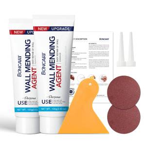 lot 25793 image: Drywall Repair Kit,2 Pack Wall Mending Agent, Wall Spackle with Scraper, Wall Surface Hole Fill Quick and Easy Solution - Retail $13