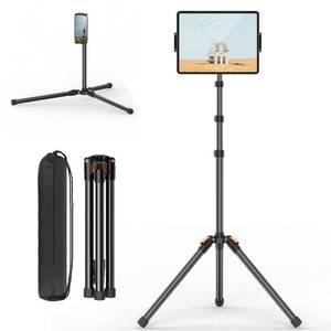 lot 25804 image: 72in Tablet Floor Stand Tripod, Tablet Stand Floor with 360° Ball Head, Height Adjustable Floor Stand Holder with Case, Tall Tripod for PhoneMusicStreamRecording and All 4.7-13 Devices - Retail $36