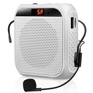 lot 25808 image: Portable Voice Amplifier for Teachers, Rechargeable Personal Amplifier Mic PA System Headset Microphone with Speaker for Teachers, Training, Meeting, Tour Guide, Yoga, Classroom (White) - Retail $20