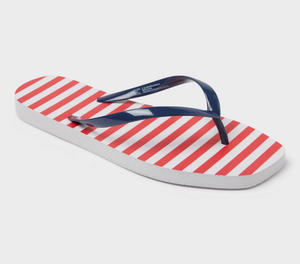 lot 42388 image: Shade & Shore Striped Flip Flops Size 11