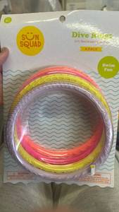 lot 42403 image: Sun Squad Dive Rings 4-Pack Swimming Pool Toys