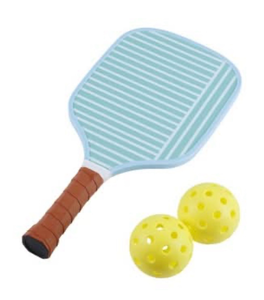 lot 42449 image: Pickleball Paddle and Ball Set - Green Striped