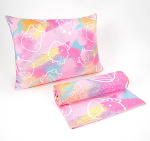 lot 42457 image: Squish Pillow Kids Throw Set - Pastel Galaxy Design, Missing Pillow