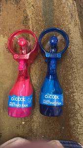 lot 42468 image: O2 Cool Deluxe Misting Fan Set - Pink and Blue