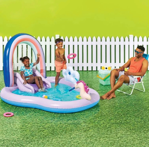 lot 42544 image: Sun Squad Rainbow Play Center Inflatable Pool