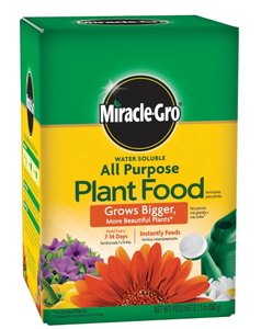 lot 43142 image: Miracle-Gro Water Soluble All Purpose Plant Food 1.5lb Box