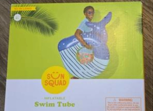 lot 43159 image: Sun Squad Inflatable Whale Swim Tube