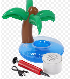 lot 43168 image: Palm Tree Pool Float Bluetooth Speaker