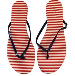 lot 43191 image: Patriotic Striped Flip Flops-size 6