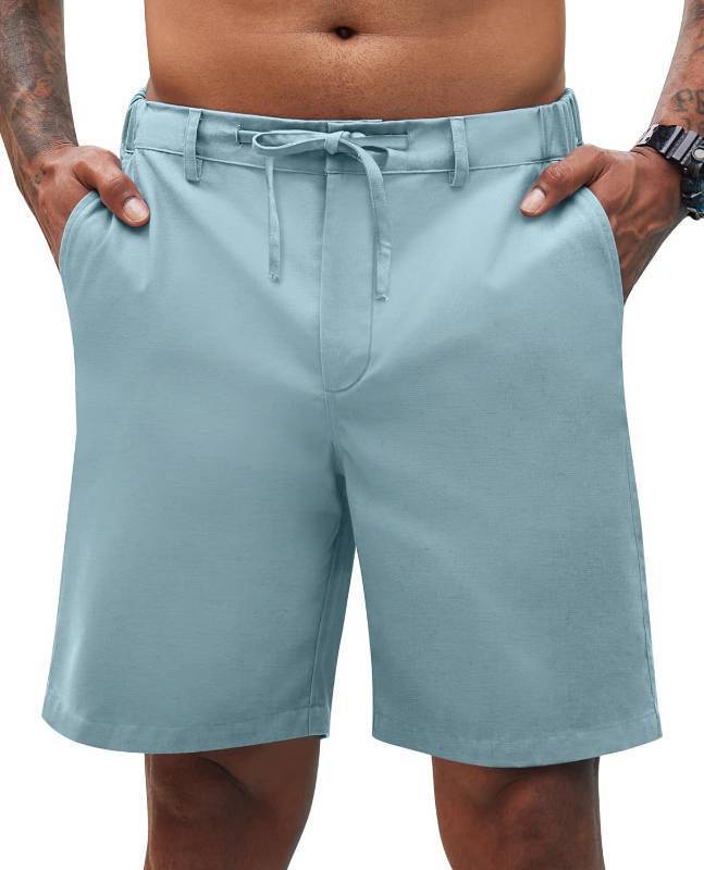 lot 55690 image: Lion Nardo Linen Shorts - Men Casual Drawstring SEE PHOTOS FOR COLOR.