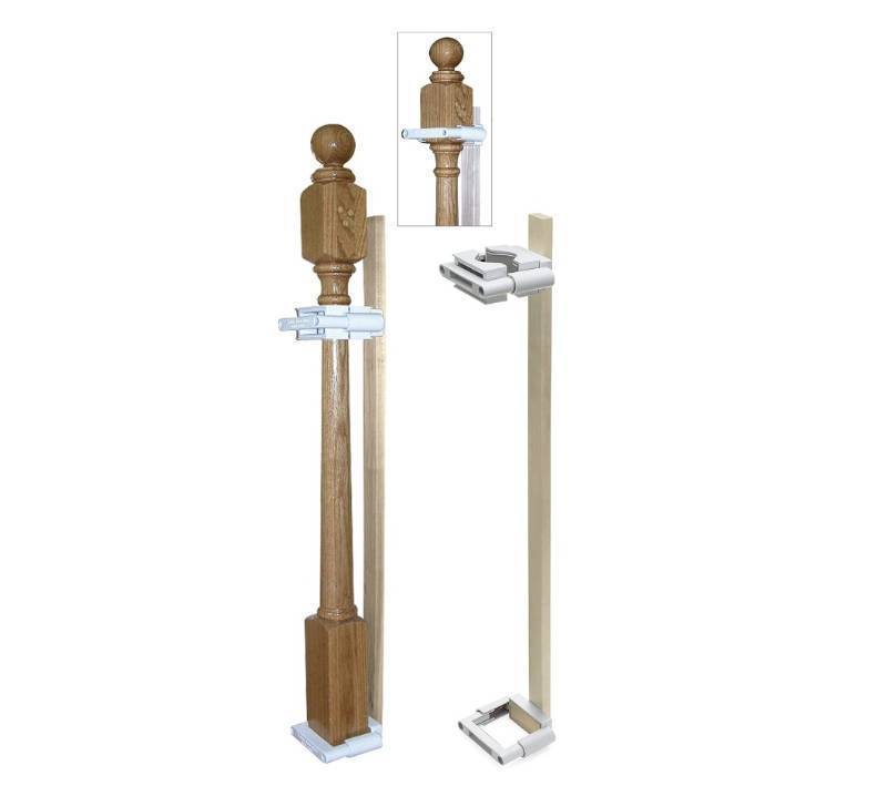 lot 61723 image: No Hole Stairway Baby Gate Mounting Kit - Fits Posts from 2 34 - 3 12 inches 241164&300718