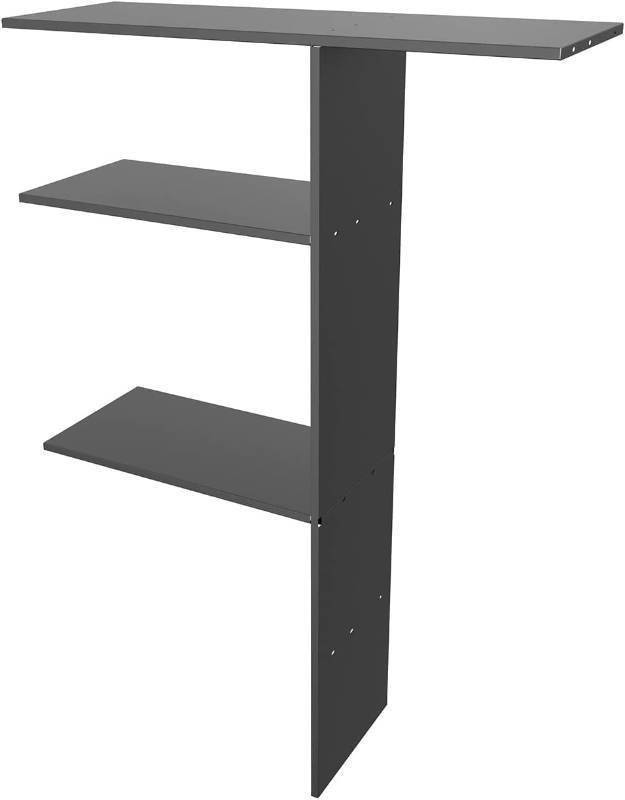 lot 92634 image: KINYING Metal Laminate Shelving Kit for Kinying Vertical Storage Cabinet, with Screw and Nuts, 68�� x 46�� x 15��(Color Black) - Retail $120