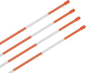 lot 88580 image: 10 Pack 4 Foot Reflective Orange Fiberglass Snow Pole Driveway Marker