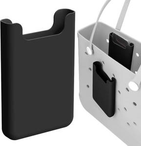 lot 55772 image: Silicone Phone Holder for Bogg Bag, Accessories for Simple Modern Bags, Rubber Beach Totebag Charm (Black)