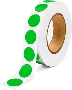 lot 55790 image: 1000PCS Green Colored Dot Stickers Round Coding Circle Label Stickers 0.5 inch Label in Dispenser Box for Office Classroom