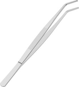 lot 55804 image: 8 Inch Stainless Steel Tweezers, Curved Round Blunt Serrated Tip, Perfectly Aligned, 364 Inch Thickness Stainless Steel, Multipurpose Daily Garden Home Lab Craft Repairing Tool