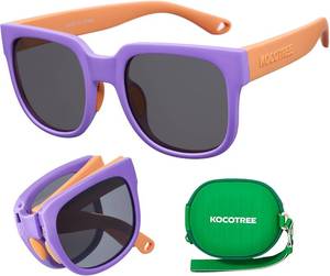 lot 55842 image: KOCOTREE Foldable Kids Sunglasses, Colourful Flexible Frames for Boys & Girls, Single-Pack