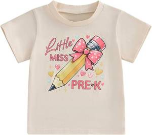 lot 55859 image: Toddler Boys Girls First Day of Pre-K Shirt Short Sleeve Pre-Kindergarten Back to School Shirt Preschool T-Shirt 2-5T