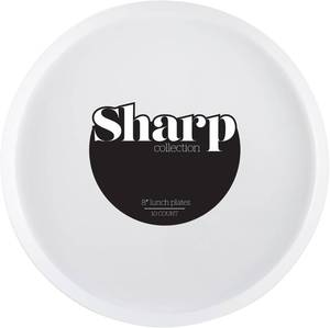 lot 55909 image: PLASTICPRO 30 White Plastic Plates 8 inch High Edge Elegant Heavyweight Plastic Disposable Dinner Plates Fancy Party Plates
