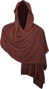lot 55926 image: Fumwase Medieval Cloak with Hood Cowl Hooded Shawl Renaissance Cape Post-Apocalyptic Costume for Men Women Halloween Cosplay (Brown)