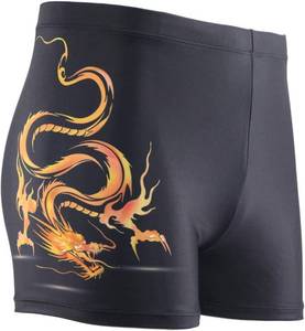 lot 55931 image: Mens Square Leg Swimsuit Jammer Shorts Athletic Men Swimwear Black Print Swim