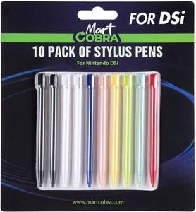 lot 65773 image: Mart Cobra Nintendo DSi Stylus 10 Pack - Replacement Stylist Pen - 10 Colorful Nintendo DSi Accessories Stylist Pencil - DSi Stylus for Original Nintendo Gam