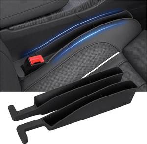 lot 65778 image: Pair of Car Console Organizer Storage, Car Seat Accessories, Car Seat Gap Filler Organizer Fit Sedan SUV Truck Black