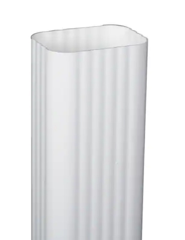 lot 57 image: 3 in. x 4 in. x 10 ft. White Vinyl Downspout